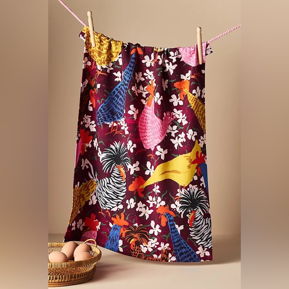 Anthropologie Piper Chicken Dish Towel New